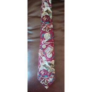 Vintage Pierre Cardin Baseball Graphic Print Necktie EUC AOP